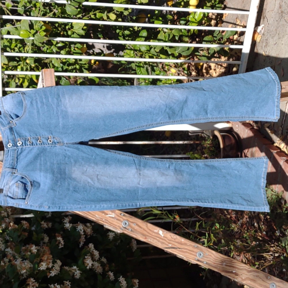 Midiross Button Fly Jeans Bootcut Lighter Wash L